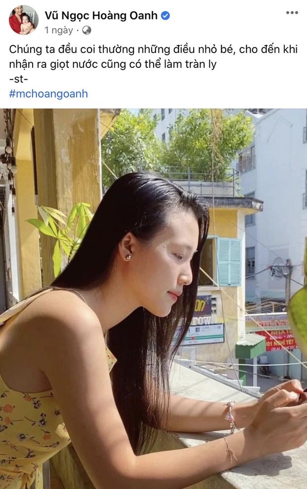 MC Hoàng Oanh liên tục đăng tải dòng trạng thái đầy tâm trạng