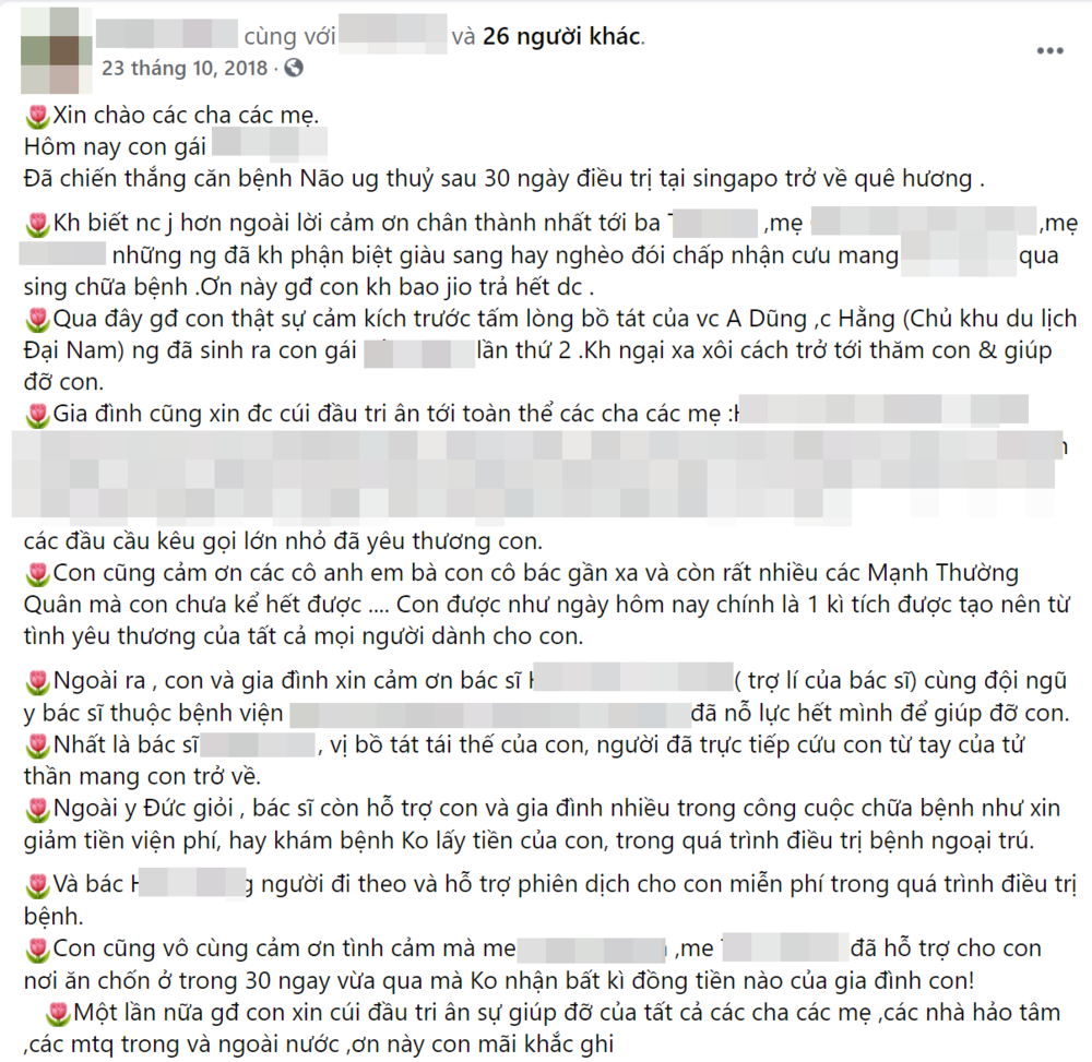 Bà Hằng đã sang Singapore trong đêm, đóng viện phí hơn 800 triệu đồng cứu sống con tôi