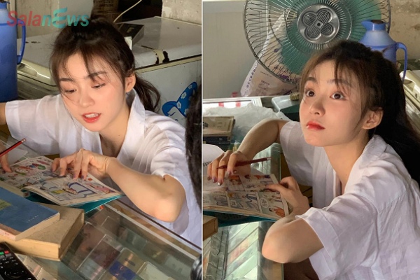 Tìm ra danh tính cô nàng vừa học vừa giúp mẹ trông cửa hàng tạp hóa giữa ngày nắng 40 độ