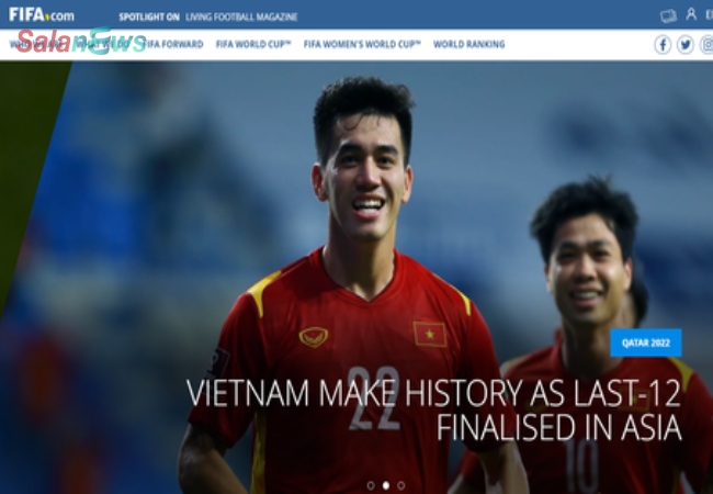 Việt Nam trở thành 'vedette' trên trang chủ FIFA