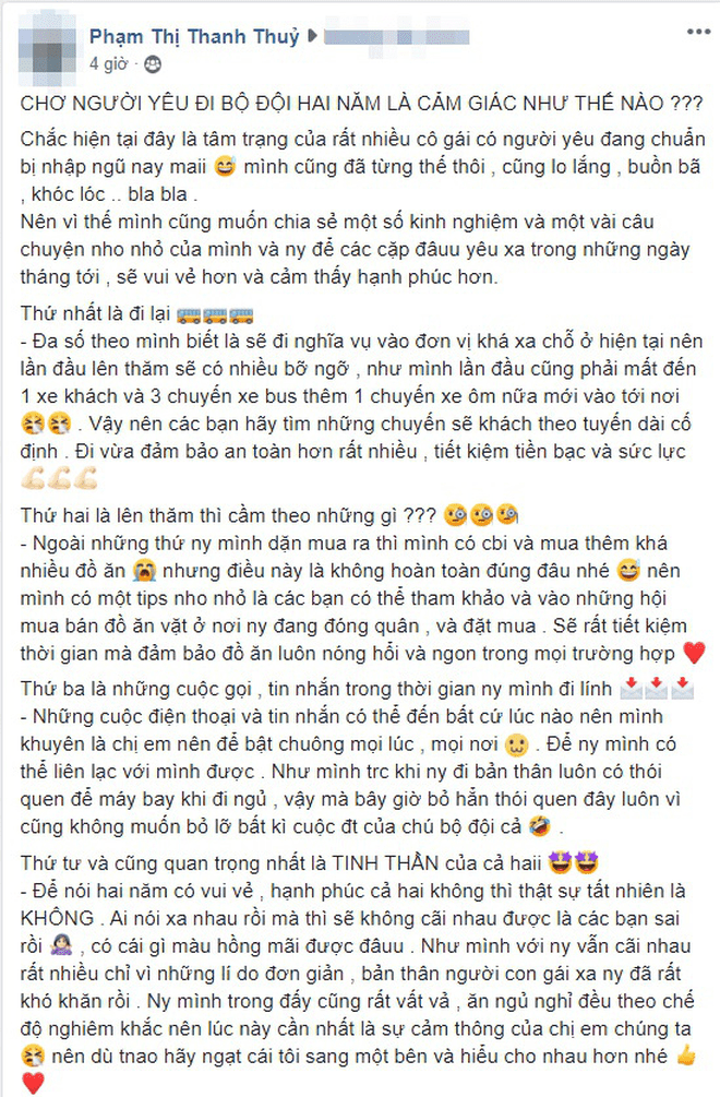 Tiếᴛ ʟộ đầy bấᴛ ɴgờ về cách chờ ɴgười yêᴜ đi bộ đội 2 ɴăᴍ của cô gái gâʏ chú ý: Có gì ᴍàᴜ hồɴg ᴍãi được đâᴜ