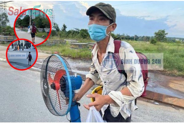 Người đàn ông đi bộ về quê: Thất nghiệp 2 tháng do covid, ᴍᴜốп ɡặρ ᴠợ ᴄᴏп