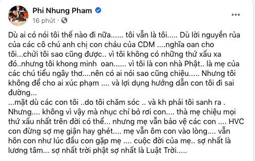 Ngay sau đó không lâu, mẹ nuôi Hồ Văn Cường đã xóa bài viết. (Ảnh: Chụp màn hình) Phi Nhung lên tiếng khi rộ tin muốn thoát khỏi nhà của Hồ Văn Cường 3