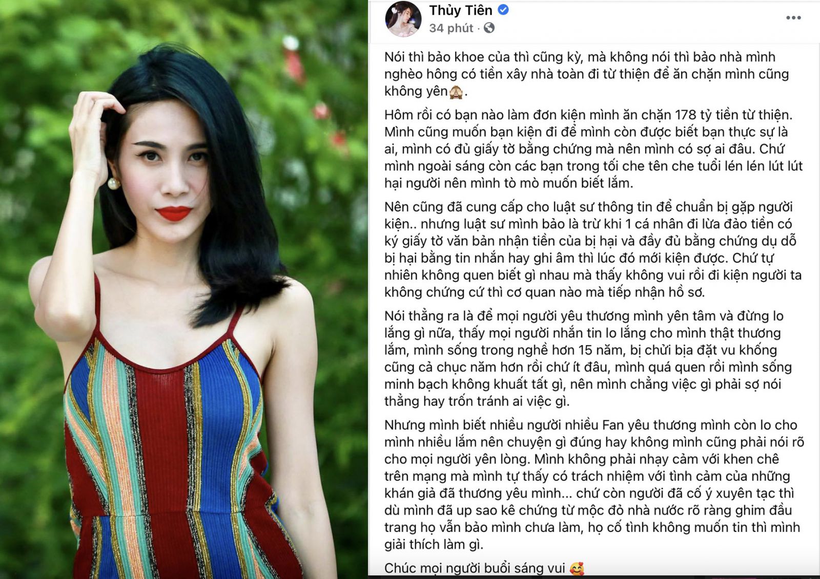 Thủy Tiên lên tiếng giải thích về đơn kiện 178 tỉ, ăn chặn từ thiện để xây nhà mới 1