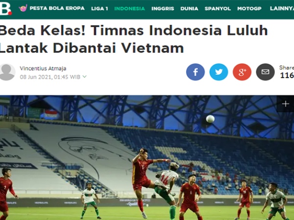 Truyền thông Indo: "Garuda bạc nhược, ĐT Việt Nam quá đẳng cấp"