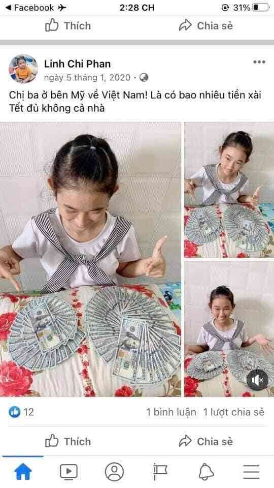 Chồng đi làm cực khổ ở xứ người để gửi tiền đô về cho lên MXH khoe!