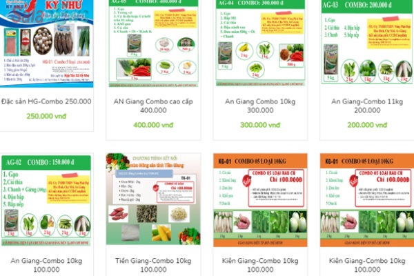 Website đặt túi combo nông sản 10kg quá tải, giao hàng không xuể